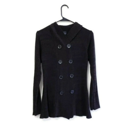 Brittany Black Sweaters - Brittany Black sweater brown medium hood buttons